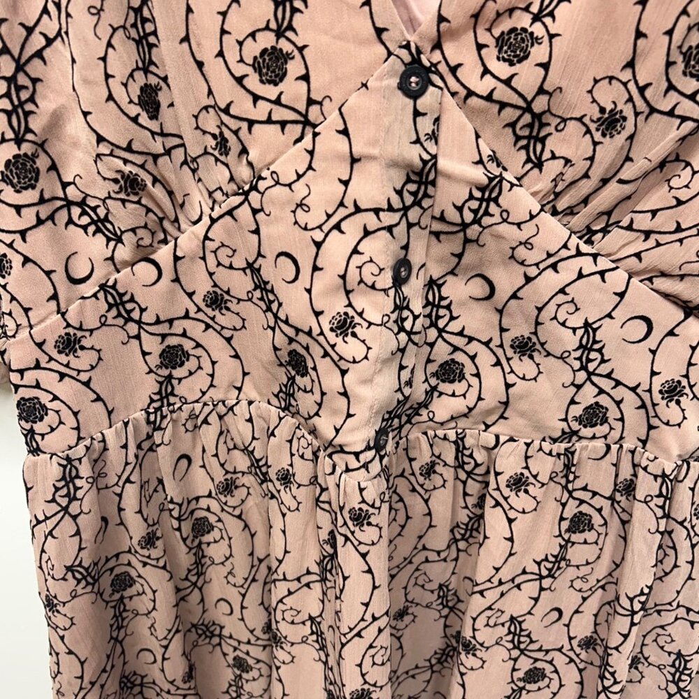 Disturbia rosethorn corset Pink and Black Midi Dress plus size US 16 - Picture 6 of 11